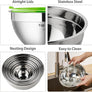 YIHONG 7 Piece Mixing Bowls with Lids for Kitchen, Stainless Steel Mixing Bowls Set Ideal for Baking, Prepping, Cooking and Serving Food, Nesting Metal Mixing Bowls for Space Saving Storage