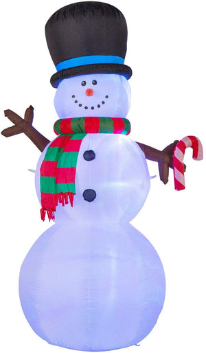 YIHONG 7 Ft Christmas Inflatables Snowman with Rotating LED Lights Decorations - Blow up Party Decor for Indoor Outdoor Yard with LED Lights