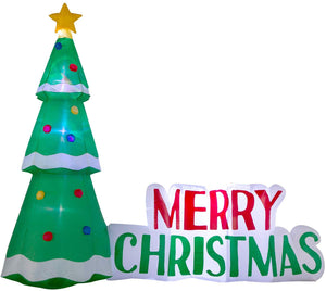 YIHONG 8 Ft Christmas Inflatables Tree with Merry Christmas Decorations - Blow up Party Decor for Indoor Outdoor Yard with LED Lights