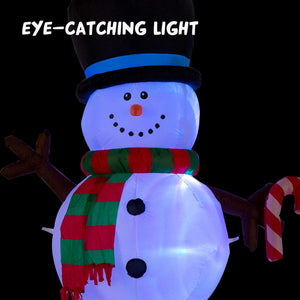 YIHONG 7 Ft Christmas Inflatables Snowman with Rotating LED Lights Decorations - Blow up Party Decor for Indoor Outdoor Yard with LED Lights