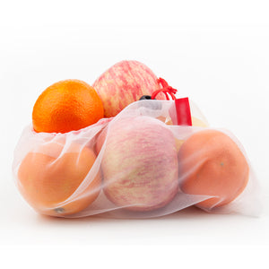 Ecowaare Set of 15 Reusable Mesh Produce Bags,3 Sizes Washable and See-Through Grogery Bags,5 Small 5 Medium & 5 Large