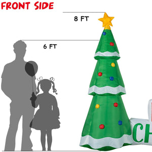 YIHONG 8 Ft Christmas Inflatables Tree with Merry Christmas Decorations - Blow up Party Decor for Indoor Outdoor Yard with LED Lights