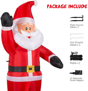 YIHONG 6 Ft Christmas Inflatables Greeting Santa Claus Decorations - Blow up Party Decor for Indoor Outdoor Yard with LED Lights