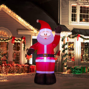YIHONG 6 Ft Christmas Inflatables Greeting Santa Claus Decorations - Blow up Party Decor for Indoor Outdoor Yard with LED Lights