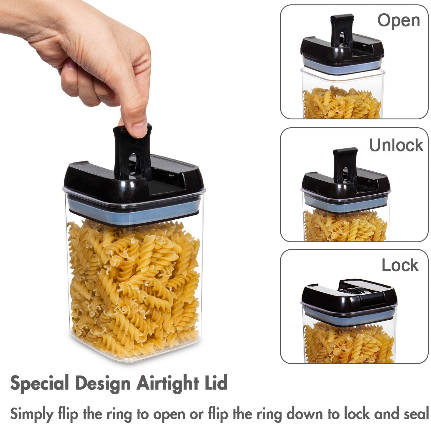 Airtight Food Storage Containers with Lids, 24 pcs Plastic Kitchen