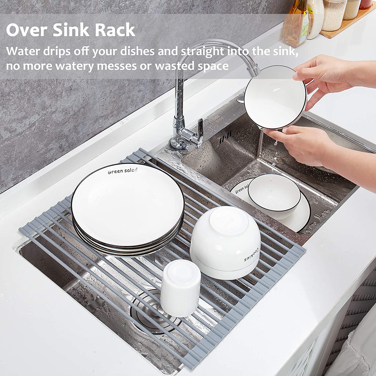 Roll-Up Foldable Dish Drying Rack Kitchen Sink Drying Rack