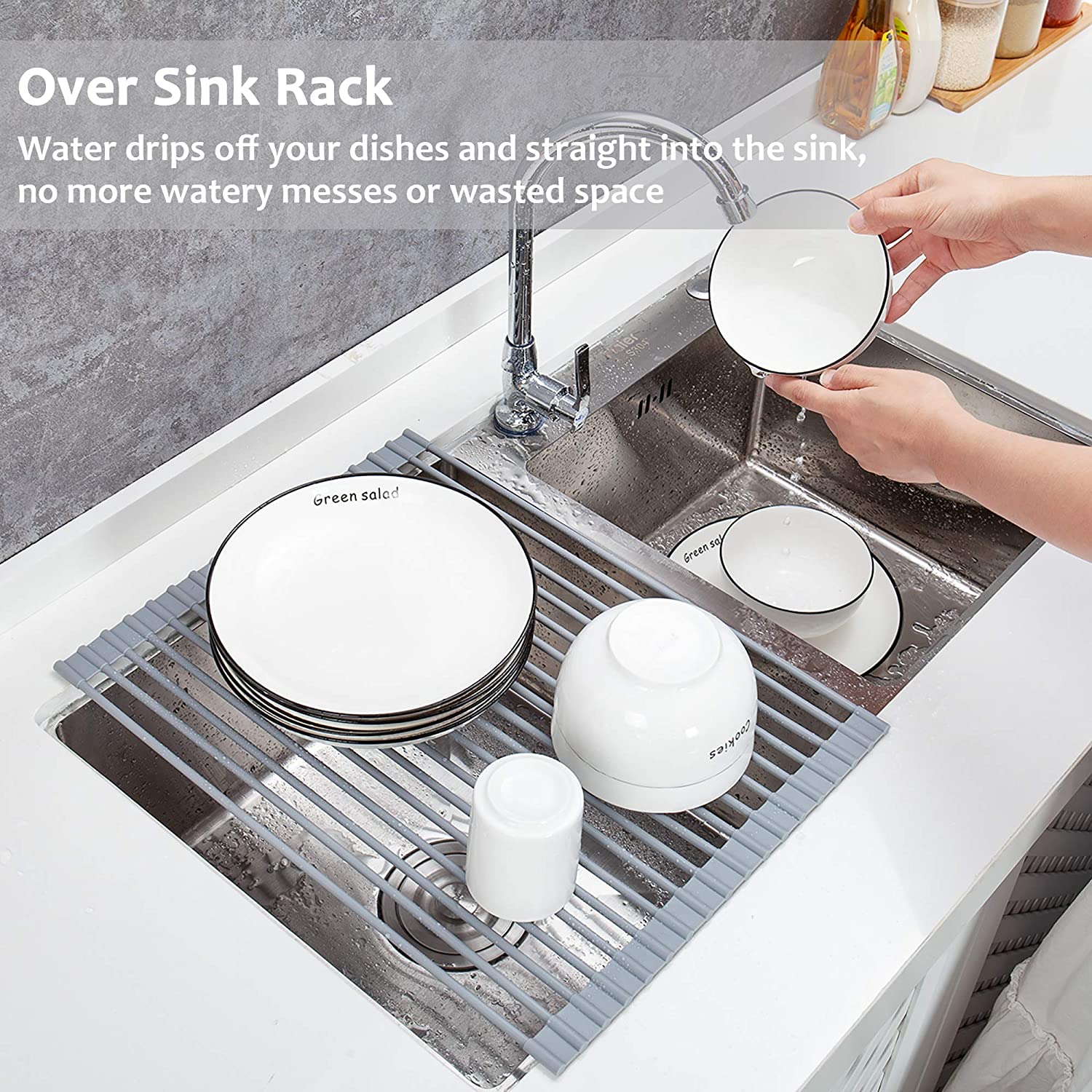 YIHONG 2 Pack Gray Dish Drying Rack, Over the Sink Dish Rack, 17*13 In –  YIHONG Life