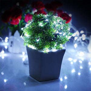 YIHONG 4 Set String Lights Battery Operated Fairy Lights Waterproof 8 Modes 16.4FT 50 LED String Lights Twinkle Fairy Lights with Remote Timer for DIY Bedroom Wedding Easter Party Decor-Daylight White